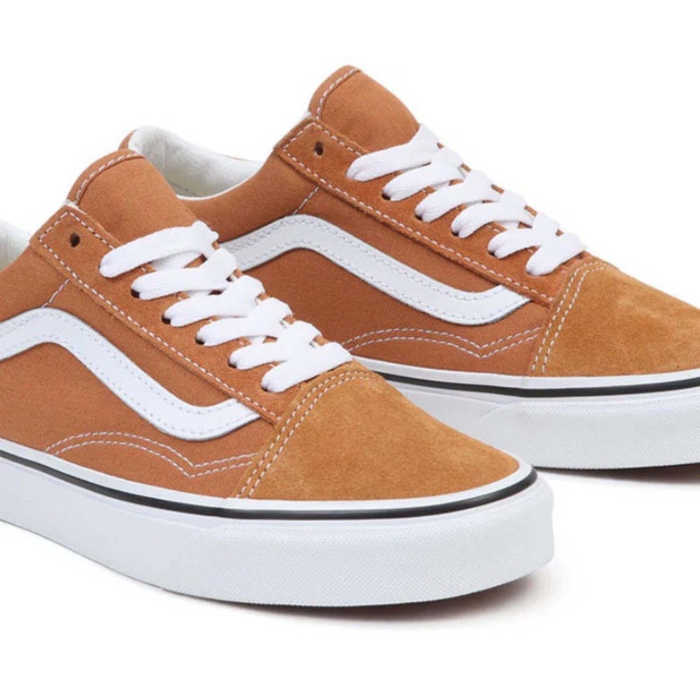 Vans Classic Tan and White Sneakers